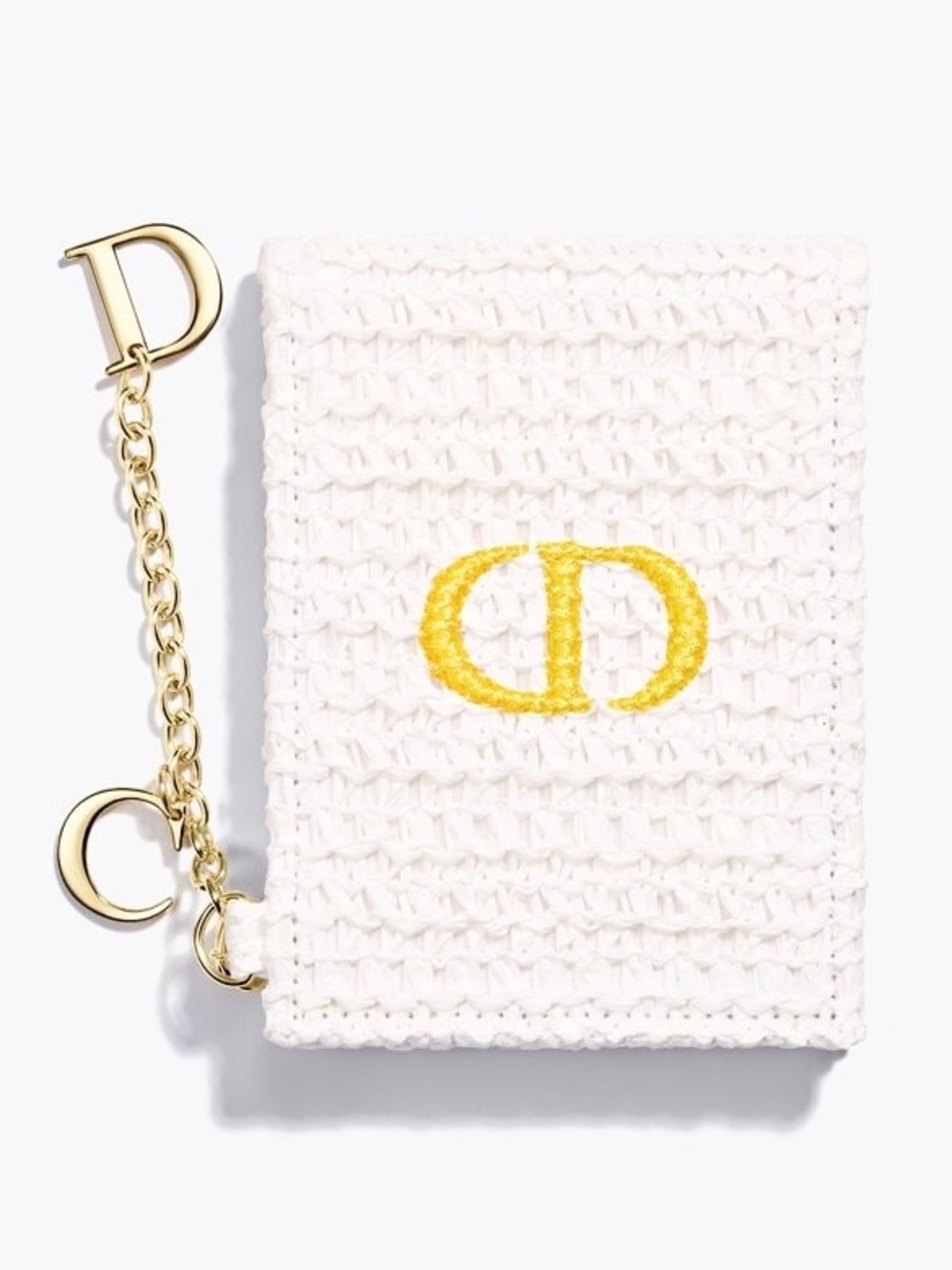 DIOR White Woven Raffia Compact Mirror from Japan Limited Collection Rare NIB - Picture 3 of 4